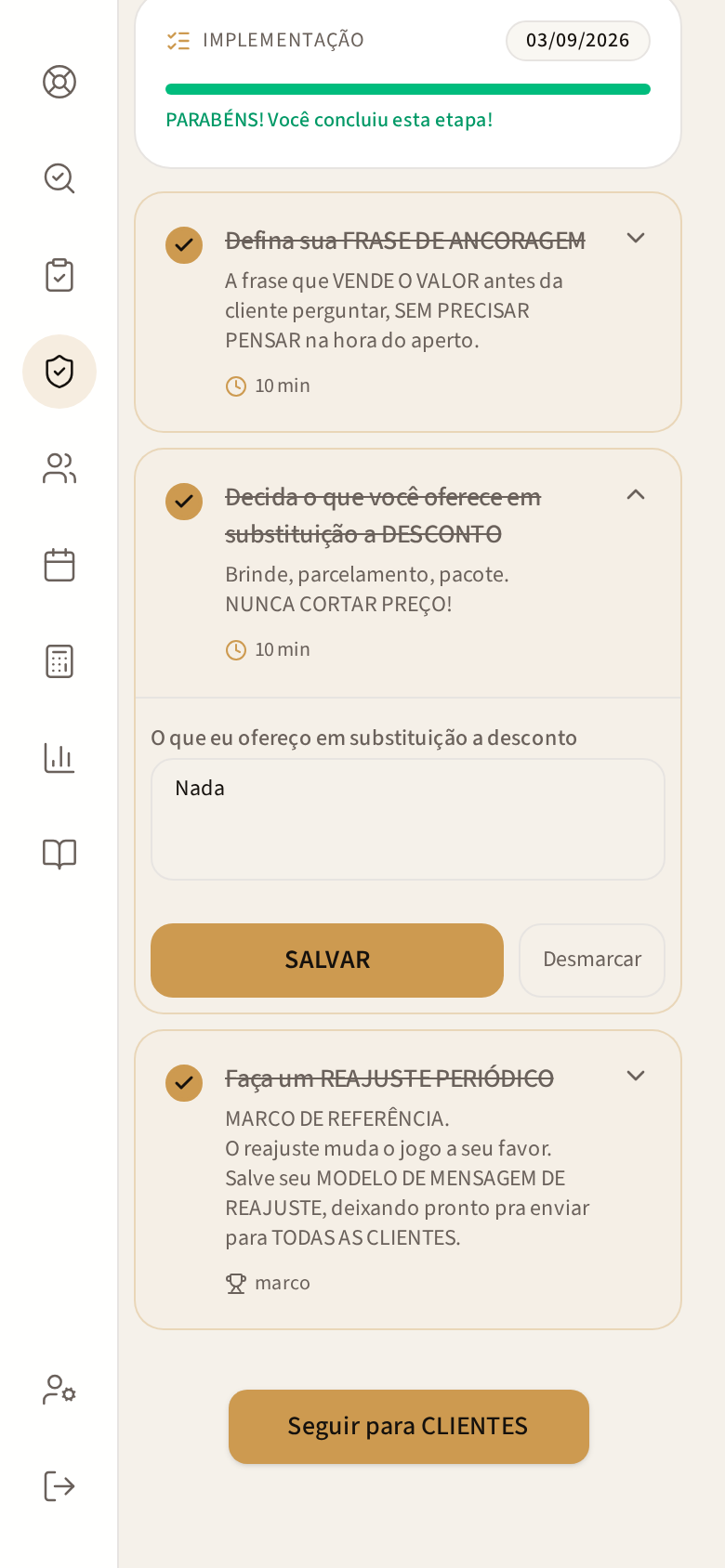 Tela O QUE OFERECER NO LUGAR DO DESCONTO no celular