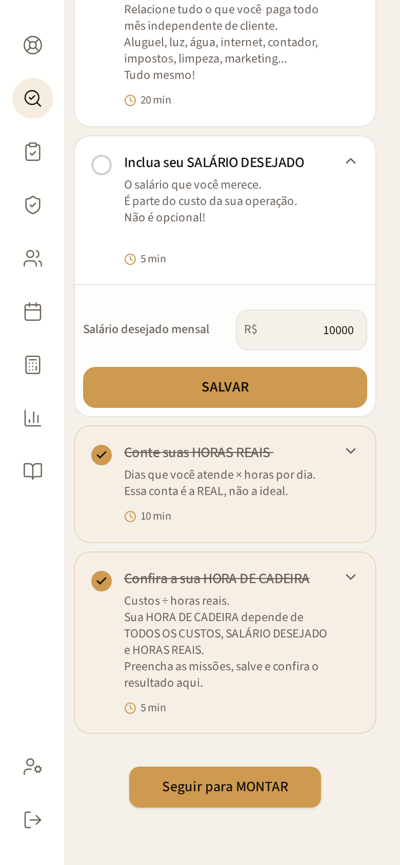 Tela INCLUA SEU SALÁRIO DESEJADO no celular